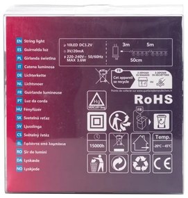 Aigostar - LED vonkajšia dekoratívna svetelná reťaz 10xLED/8m IP44 studená biela