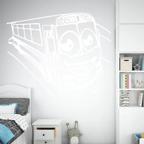 Veselá Stena Samolepka School bus Farba: bílá, Veľkosť: 60 x 48 cm