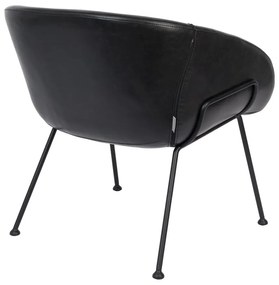 Čierne kreslo z umelej kože Zuiver Feston