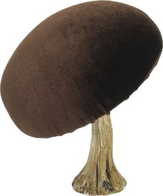 Dekorácia Velvet Mushroom 12 cm brown