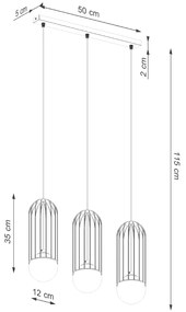 Sollux Lighting Závesné svietidlo BRINA 3L čierne