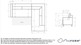 Oranžovohnedá menčestrová rozkladacia rohová pohovka (pravý roh) Lofty Lilly – Miuform