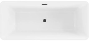 Mexen Tonia, voľne stojaca vaňa 170 x 75 cm, biela, čierny matný prepad, 52171707500-70