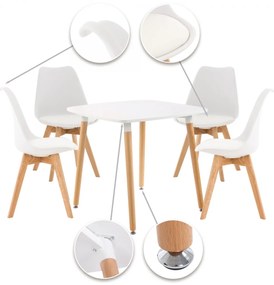 Jedálenska súprava stoličiek a stola Liborg (SET 4+1), biela