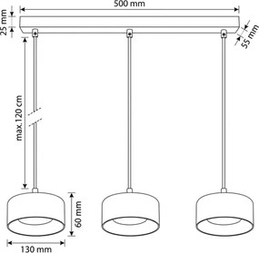 Brilagi - Luster na lanku AURA LUX 3xGX53/30W/230V čierna/zlatá