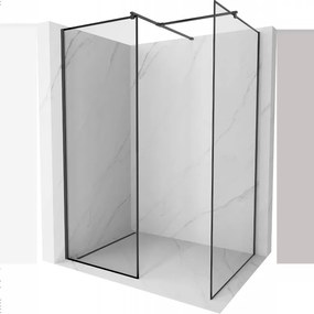 Mexen Kioto sprchová stěna Walk-in 140 x 100 cm, černý vzor, černá - 800-140-202-70-70-100