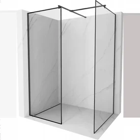 Mexen Kioto sprchová stěna Walk-in 140 x 100 cm, černý vzor, černá - 800-140-202-70-70-100