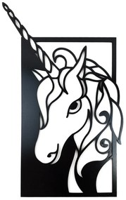 Veselá Stena Drevená nástenná dekorácia Jednorožec čierny ľavý