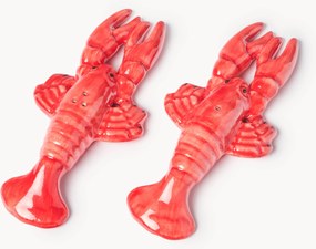 Ručne maľovaná soľnička a korenička Lobster, 2 ks
