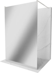 Mexen Kioto, sprchová zástena Walk-In 100 x 200 cm, 8mm sklo vzor zrkadlo, brúsená oceľ profil,  800-100-002-97-50