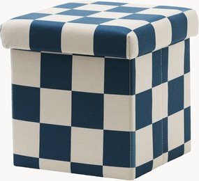 Detská úložná taburetka Check Teal