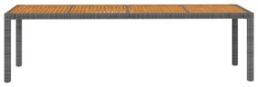 vidaXL Záhradný stôl čierny 250x100x75 cm polyratan-