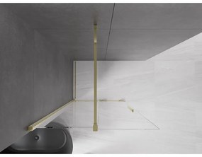 Mexen Velar, posuvné dvere do otvoru typ Walk-In 80 cm, 8mm číre sklo, zlatá lesklá, 871-080-000-03-50