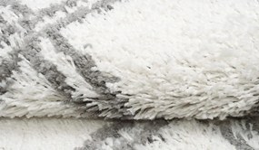 Huňatý biely vzorovaný behúň Šírka: 100 cm | Dĺžka: 300 cm