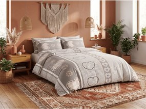 Krepové obliečky HEART RETRO POLY sivé Rozmer obliečky: 70 x 90 cm | 140 x 200 cm