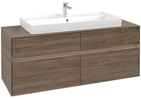 VILLEROY &amp; BOCH Collaro závesná skrinka pod umývadlo na dosku (umývadlo v strede), 4 zásuvky, s LED osvetlením, 1400 x 500 x 548 mm, Arizona Oak, C092B0VH