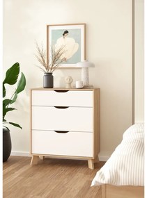 Biela/v prírodnej farbe komoda v dekore duba 79x92x40 cm Ikast – Tvilum