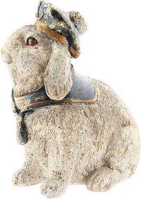Dekorácia Králik s baretom a šatkou - 16 * 11 * 18 cm