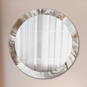Okrúhle zrkadlo s potlačou Jasný mramor fi 80 cm