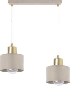 Závesné svietidlo Panta, 2x béžové kovové tienidlo, g