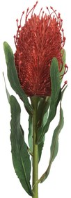 Dekoratívna kvetina 63 cm, kvet 13 cm, tehlovo červená