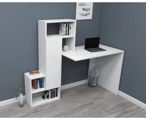 Pracovný stôl s policou IRMAK 119x138,6 cm biela