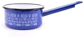 Kastról s rúčkou 14cm/1L, smalt, dekor Čičmany KLC