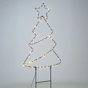 Solight LED vonkajšia dekorácia vianočný stromček, 85x LED, časovač, 68cm, 3x AA, 1v290