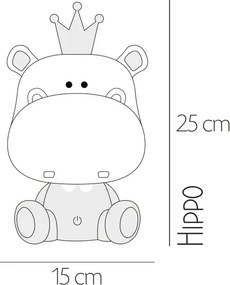ONLI - LED stmievateľná detská nočná lampička PUPPIES LED/3W/230V 25 cm hroch/sivá
