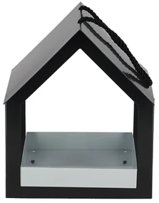 Závesné kŕmidlo pre vtáky Easy, 23x19x19 cm, kov, čierna