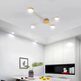 Toolight - LED stropné svietidlo 4-ramenné + diaľkové ovládanie APP520-4C, zlatá, OSW-08461