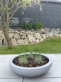 Okrasná miska PLANA, sklolaminát, Ø 54 cm x výška 14 cm, betón design