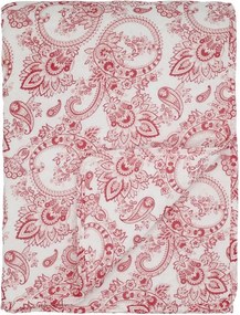 Bielo-ružový prešívaný prehoz s kvetmi Aix Paisley Flowers - 130*180 cm