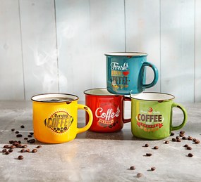 Retro hrnčeky na kávu, 4 kusy