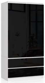 Skriňa S 90 cm 2D 2SZ CLP čierna, lesk
