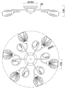 Brilagi - Prisadený luster MEGAPOLIS 6xE14/60W/230V zlatá