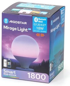 LED RGBW Stmievateľná žiarovka MESH G120 E27/18W/230V 6500K + DO - Aigostar