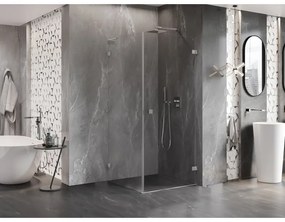 Mexen Lunar-B L výklopný sprchový kút pravý 80 x 80 cm, číre sklo, brúsená oceľ, 832L-080-080-97-00-P