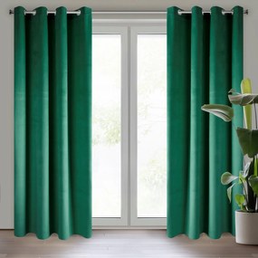 ZATEMŇOVACÍ ZÁVES NA KRÚŽKOCH PIERRE 140X250 CM TMAVOZELENÁ