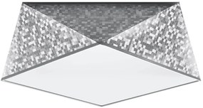 Stropné svietidlo Hexa, 1x sivé plastové tienidlo, (biely plast), (35 cm)