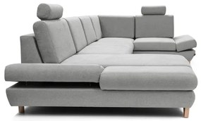 Rozkladacia rohová čalúnená sedacia súprava AVESTA v tvare U, sivá, s úložným priestorom