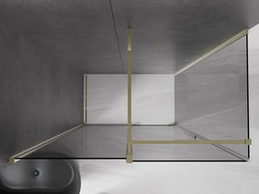 Mexen Velar, sprchový kút s posuvnými dverami 160 x 80 cm, 8mm šedé sklo, zlatá lesklá, 871-160-080-41-50