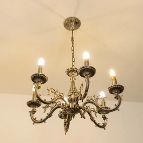 Brilagi - Luster na reťazi CLASSIC 6xE14/60W/230V mosadz