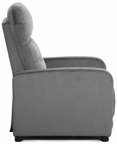 Polohovacie kreslo Lennox Velvet, sivá