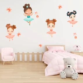 PIPPER. Textilná nálepka na stenu "Baletky"