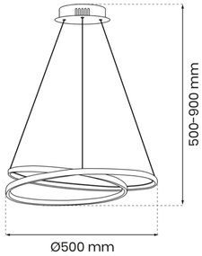 Závesné LED svietidlo Lucero, 1x LED 48w, b