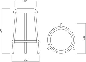 Vínovočervená kovová barová stolička (výška sedadla 68 cm) Hogo – noo.ma