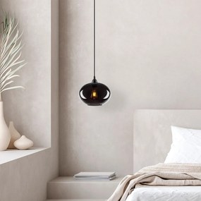 Závesné svietidlo so skleneným tienidlom ø 27 cm Smoked – Opviq lights