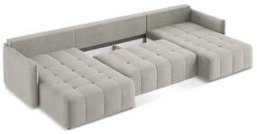 Svetlosivá rozkladacia/s úložným priestorom rohová pohovka (do tvaru "U") Moku – Makamii