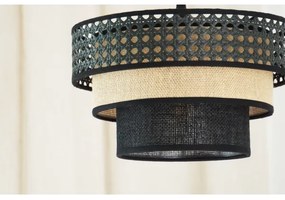 Brilagi - Luster na lanku DAKOTA LUNETA 1xE27/15W/230V pr. 25 cm čierna/ratan